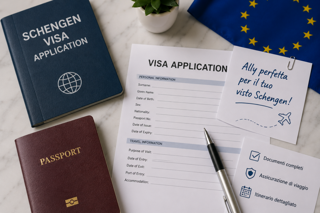 Cara mengajukan visa Schengen dengan paspor, formulir aplikasi, dan dokumen pendukung.