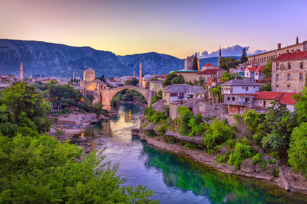 Why Visit Bosnia and Herzegovina – Stari Most in Mostar at sunset